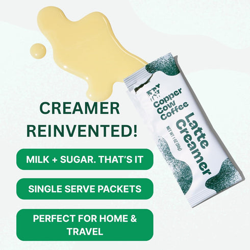 (8 pack) Packets Copper Cow Coffee Sweetened Condensed Milk Coffee Creamer Singles | Vietnamese Inspired Coffee