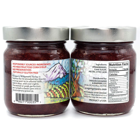 Oregon Growers Strawberry Fruit Spread, 12 oz, Organic Strawberry Jam, All Natural Ingredients