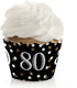 Big Dot of Happiness Gold Party Decorations - Adult 80th Birthday Cupcake Wrappers Set of 12