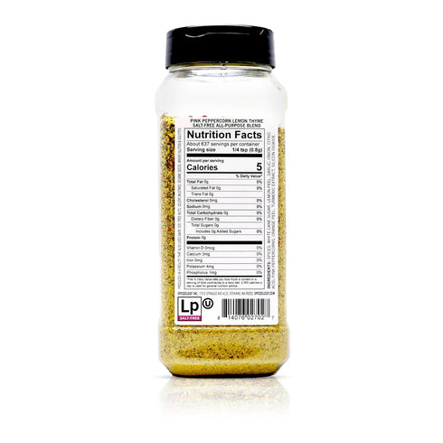 18 oz Spiceology - Pink Peppercorn Lemon Thyme All-Purpose Seasoning Blend (Salt-Free) - Lemon Pepper Spice Rub - Use