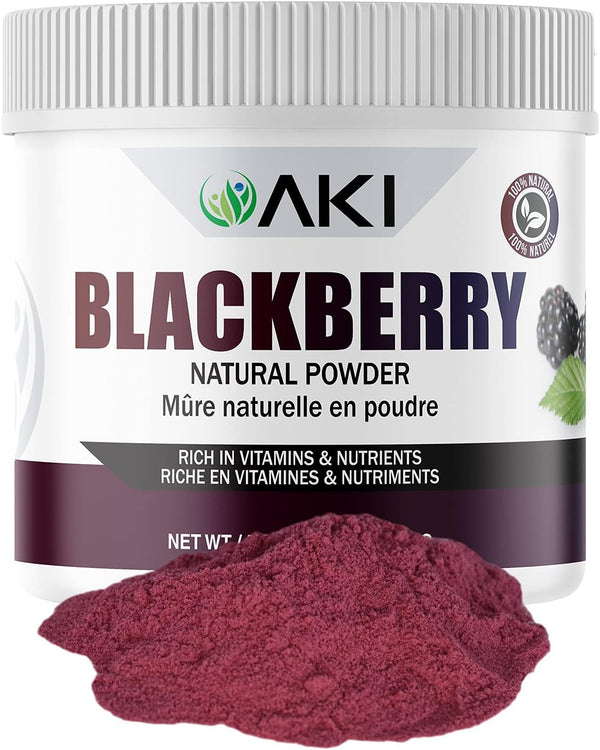 AKI BlackBerry Powder, Nutrient-Rich, Vitamin C, Sugar-Free, Vegan-Friendly for Baking, Flavoring, Smoothie, Yogurt,