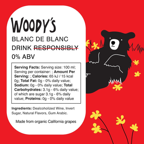 187ml (2 pack) 100% Woody's Mini Duo Blanc + Ros | Alcohol-Free Wine Made from Certified Organic California Grapes |