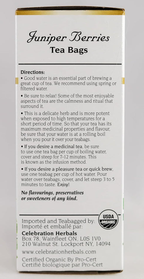 Celebration Herbals 24 0.02 Juniper Berries Tea Organic Bag, Pound
