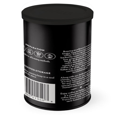 100% 8 oz (Pack 4) Lavazza Espresso Ground Coffee, Medium Roast, Arabica, Tin