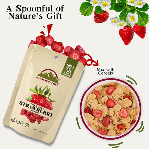 10g Himalayan Chef Freeze-Dried Strawberry | Organic Drieds Fruit Snacks, Healthy Fruits Snack for Kids & Adults