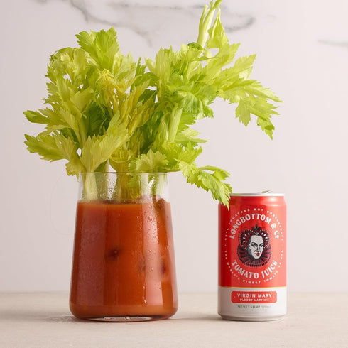 (4 Pack) 7.5 Oz Longbottom & Co. Virgin Bloody Mary Mix Tomato Juice | Premium Cocktail Mixer Made with Fresh Pressed