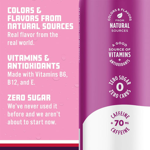 Vitamins,16 oz (Pack 12) Sparkling Ice Caffeine Black Raspberry Sparkling Water with Caffeine, Zero Sugar