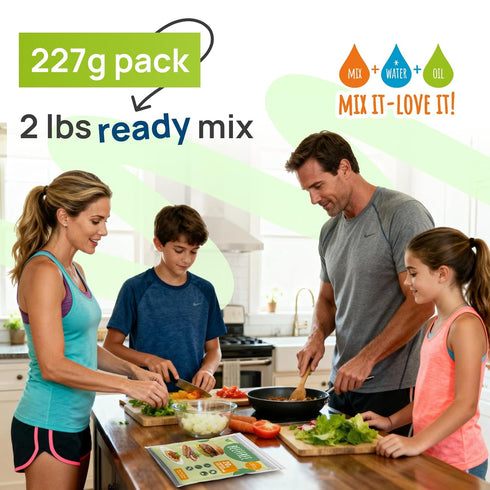 ~2 lb 227g Creative Pea Beef-Style Mix | Makes from | Shelf-Stable Vegan Protein | Just Add Water & Oil | Easy Burgers