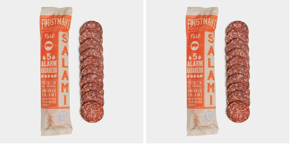 Foustman's Salami Pork 5 Alarm Habanero Artisanal, Nitrate-Free, Naturally Cured, Gluten-Free, Dairy-Free,