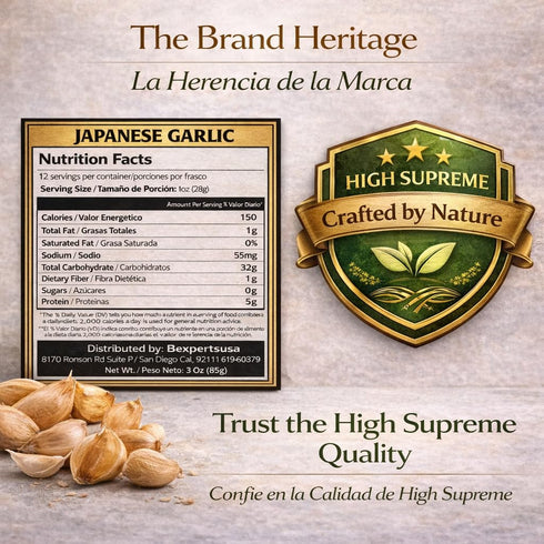 3oz Nature100% Ajo Japones (Japanese Garlic) Premium Quality resalable Bag Keeps Garlic Always Fresh! Crafted By All