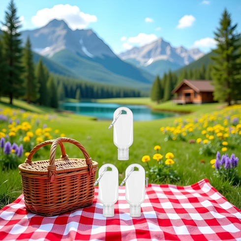 XYSRXWY 3Pcs 2oz/50ml Portable Hot Sauce Keychain Bottles - Mini Ketchup Containers for On-The-Go - Refillable Travel