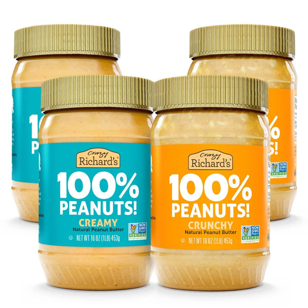 Crazy Richard's 100% All-Natural Vegan Creamy & Crunchy Peanuty Butter with No