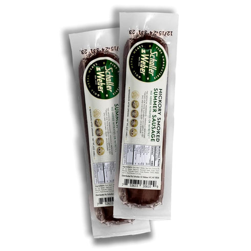 Schaller & Weber Hickory Smoked Pork Summer Sausage, 6 Oz (Pack of