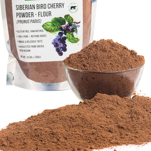 Authentic Siberian Bird Cherry Powder (Flour), Gluten free, Raw Natural 300gr/10.58oz Altai