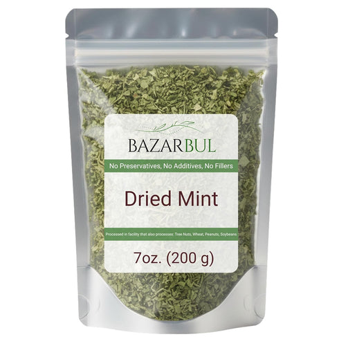 Dried Mint Leaves Spearmint 7oz Resealable Bag|%100 Natural, Non-irradiated, Non-GMO, Gluten Free,