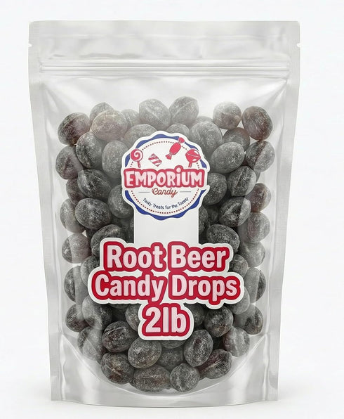 2 lbs Root Beer Candy Drops Classic Old Fashioned Sugar-Dusted & Sanded