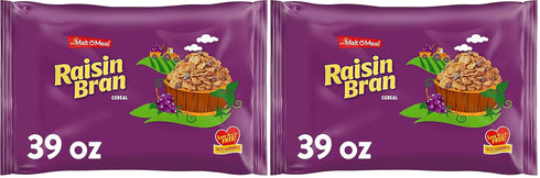Malt-O-Meal Raisin Bran Cereal, Wheat Flakes and Raisins Breakfast Cereal, Large Cereal
