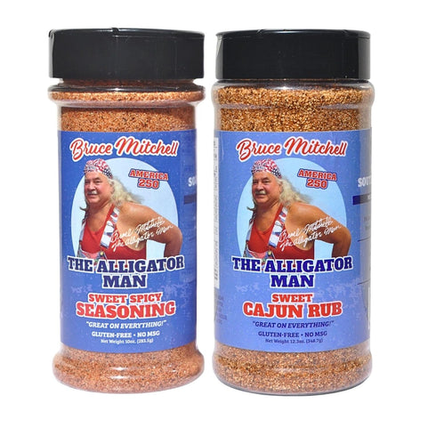 Bruce Mitchell , The Alligator Man, Sweet Cajun Rub & Sweet Spicy Seasoning Multi-Pack