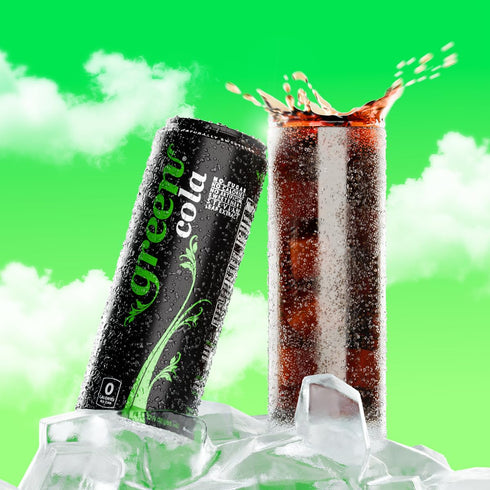 100% 100% 12 Oz Pack 8 Green Cola - Sugar Free, Zero Calories, Naturally Sweetened with Stevia Leaf Extract, Carbonated