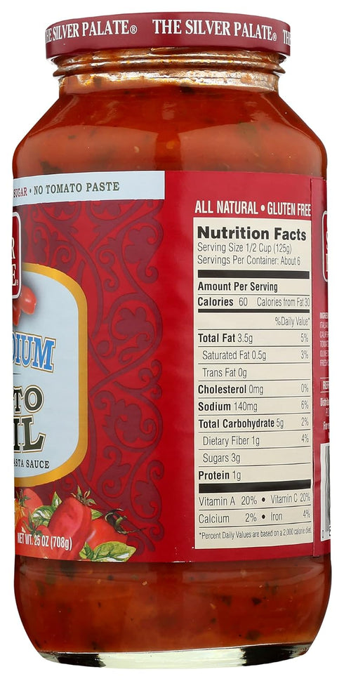 Silver Palate 25 OZ Low Sodium Tomato Basil Sauce