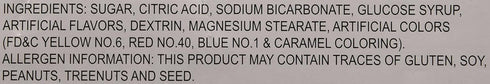 Kidsmania Fizzy Candy Pack: 0.25 72-Pack Kidsmania Soda Can Fizz Candy Variety Sprint Lemon Lime, Loca Cola, Crash