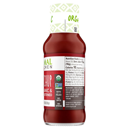 11.3 oz Primal Kitchen, Organic Unsweetened Ketchup