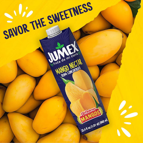 32.4oz, 12 Pack Jumex Mango Nectar - Mango Juice Nectar Made with Fresh Fruit Puree - Tropical Fruit Juice Concentrate