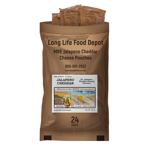 Long Life Food Depot MRE Jalapeno Cheddar Cheese Spread (24-Pack) Long Shelf Life 2024+ Production Dates