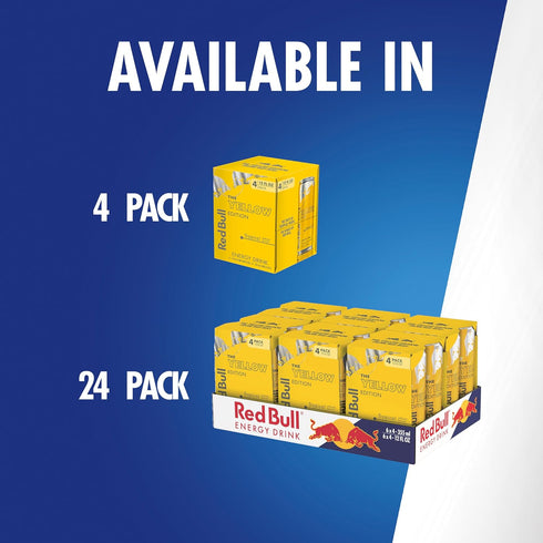 12 Oz, 4 Red Bull Yellow Edition Tropical Energy Drink. Fl Cans