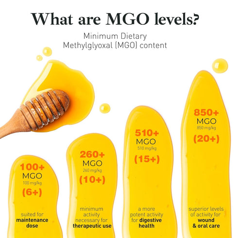 260+ /10+ 8.8oz (250g) Raw Manuka Honey MGO - Medicinal Strength - High Certified Rating - BPA Free Jar - Cold