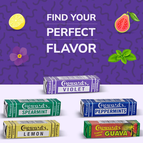 24 Count Choward's Violet Mints Candy - Gift Edition, | Floral-Flavored Treats for a Sweet Celebration!