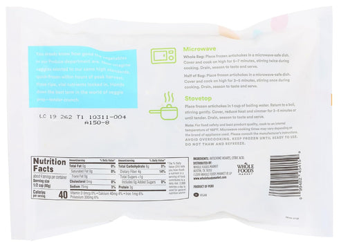 365 by Whole Foods Market 12 oz, (Frozen) , Artichoke Hearts