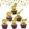 30 Pack Gold Glitter Jungle Safari Animal Cake Cupcake Toppers - Decorations for Baby Shower and Birthday Party