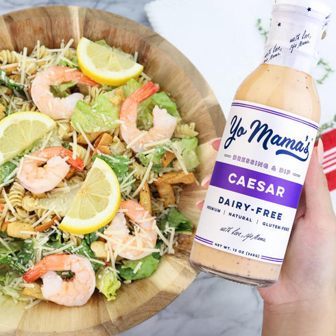 Pack (4) Yo Mama's Foods Keto Ranch & Caesar Combo Dressing and Dip - of - Dairy Free, Gluten Free, Low Sodium, and All