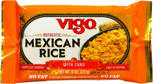 Vigo Authentic Mexican Rice with Corn - No Fat, 8oz (Mexican, 8 Ounce)