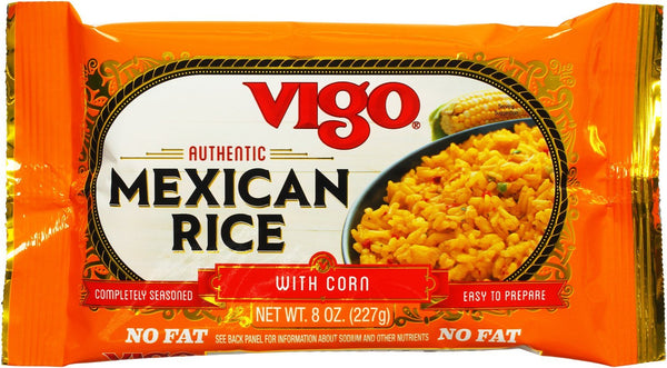 Vigo Authentic Mexican Rice with Corn - No Fat, 8oz (Mexican, 8 Ounce)