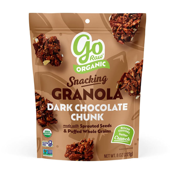 Go Raw Dark Chocolate Snacking Granola, 8oz Pouch