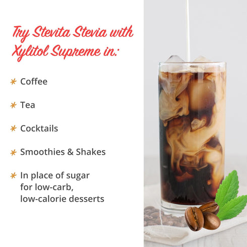 Stevita Stevia with Xylitol Supreme, 50 Packets, All-Natural Sweetener, Non-GMO, Vegan