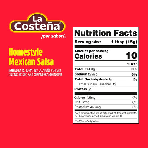 7.76oz, 24 Pack La Costea Homestyle Mexican Salsa - Restaurant Style Tomato Salsa - Mild Sauce for Mexican Food, Chip