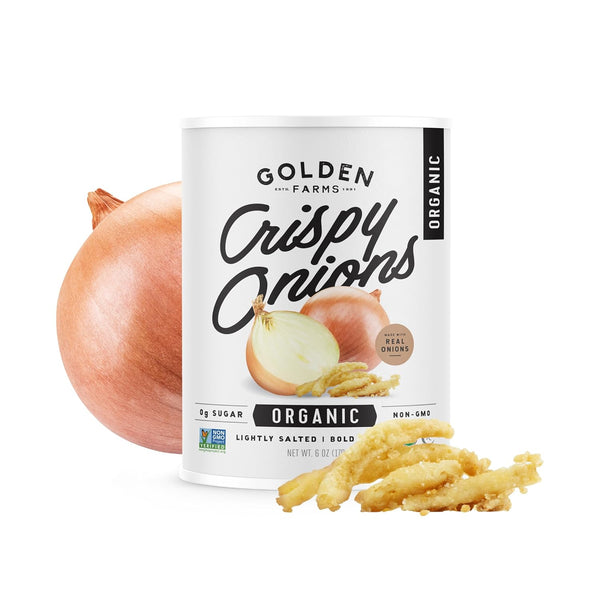 Golden Farms Organic Crispy Fried Onions - Kosher, Vegan, NON-GMO, USDA Organic
