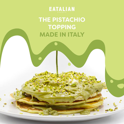 17.63 oz/ 500g EATALIAN by AMZ BETTER Pistachio Flavoured Topping, Sweet Protein Cream in Squeezer, Made in Italy