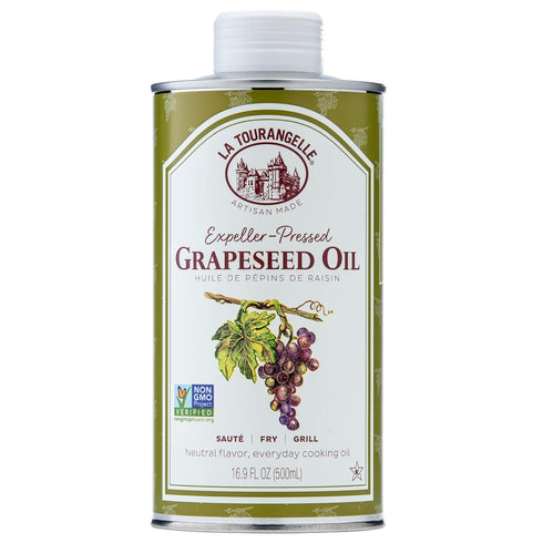La Tourangelle Expeller-Pressed Grapeseed Oil, High Heat Neutral Cooking Oil, 16.9 fl oz for Skin & Hair