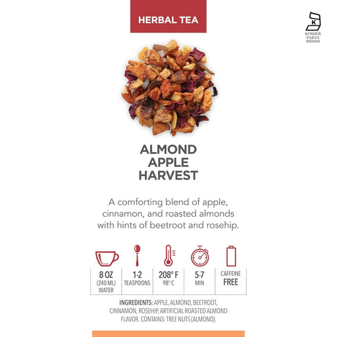 3550 Teabloom Almond Apple Harvest Loose Leaf Herbal Tea with Almond, Apple & Cinnamon | Warm Autumn Spice Flavor |