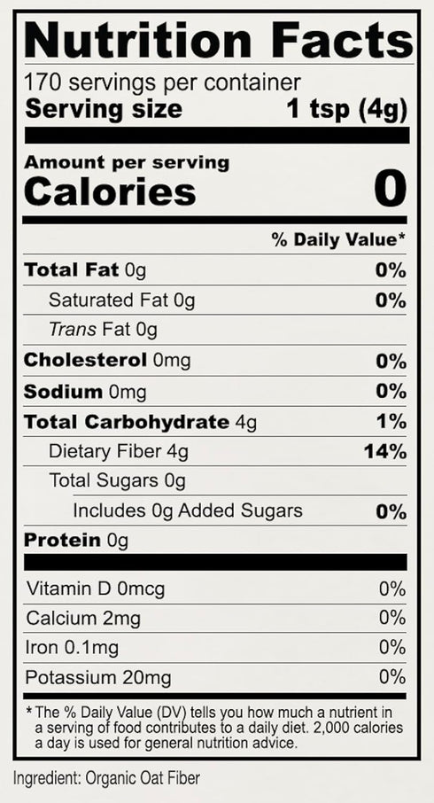1.5 lb, Anthony's Organic Oat Fiber, Gluten Free, Non GMO, Keto Friendly, Product of the USA