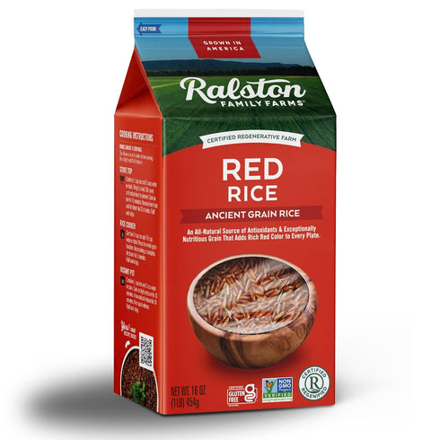 16 oz 6 Pack, Ralston Family Farms Red Rice, Carton: American Grown, Non-GMO, Naturally Gluten Free
