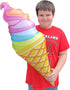 (33") (6 Pack) Zugar Land Rainbow Ice Cream Cone Inflates Vinyl. Colorful Large Huge Soft Ice Cream Swirl Display Decor