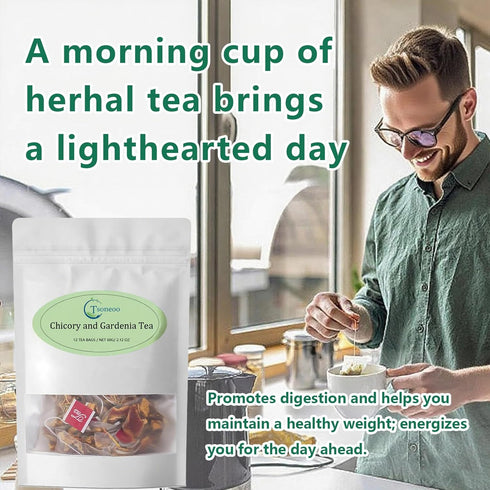 (12 Count) (1pc) Chicory and Gardenia Herbal Tea Bags Caffeine Free, Sugar Free Botanical Tea with Honeysuckle