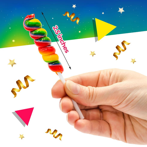 30 Count Rainbow Swirl Lollipops | Jar | Rainbow Lollipops Individually Wrapped | Twisty Suckers Party Favors |
