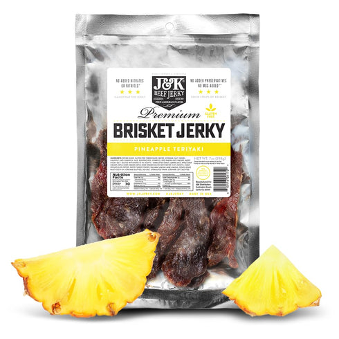 J&K Jerky Beef Brisket Jerky - Pineapple Teriyaki - Hand Crafted Small