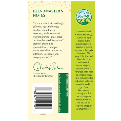 Celestial Seasonings Sleepytime Decaf Lemon Jasmine Green Tea Bags, 20 Bags